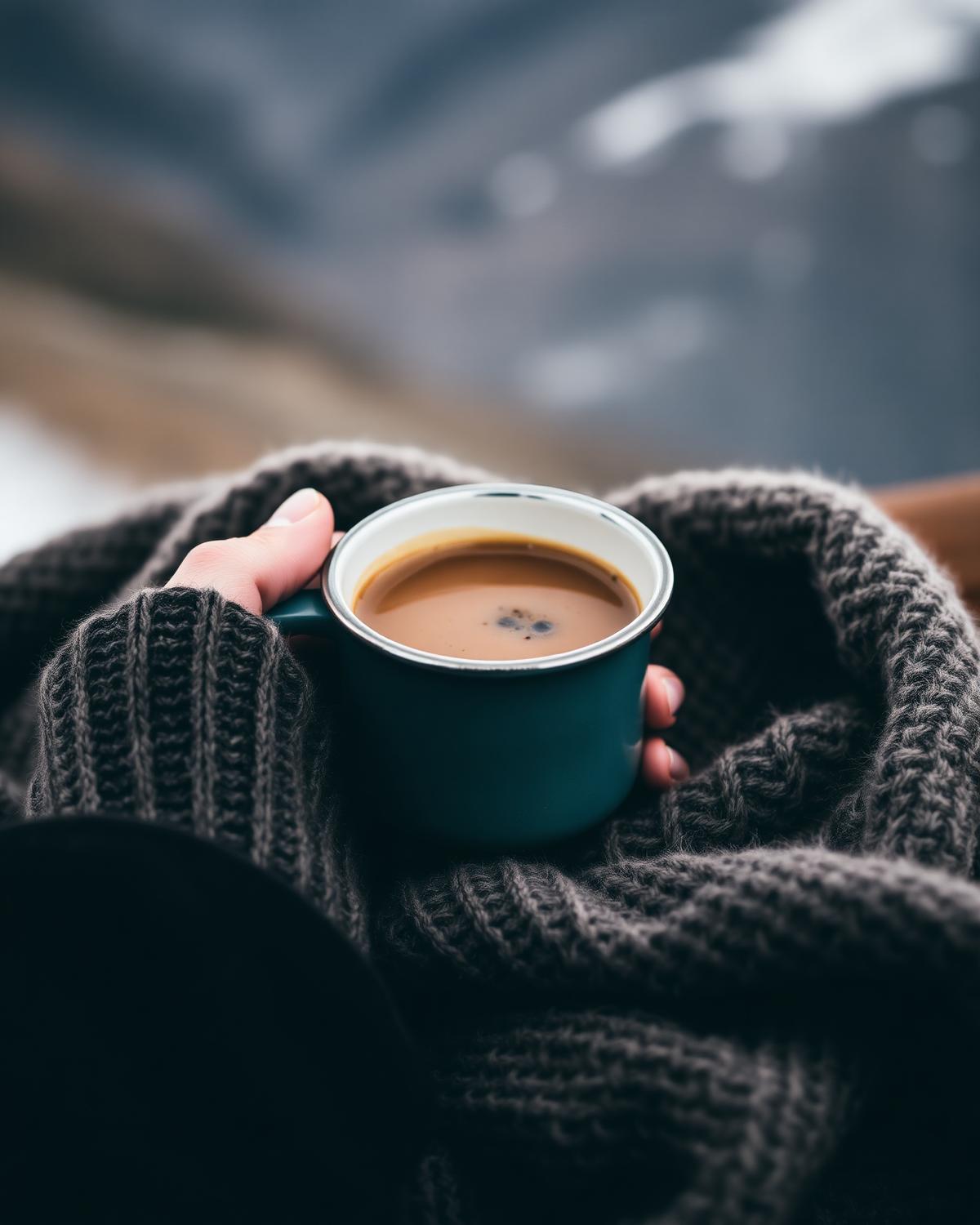 Café tenu dans les mains